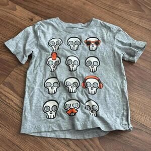 Circo 5T Grey Skull Printed Graphic Shirt Boys Toddlers